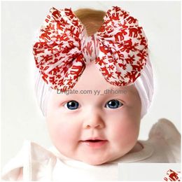 Headbands Christmas Baby Headbands Nylon Girls Cartoon Bowknot Kids Headband Soft Designer Hair Accessories Drop Delivery Jewellery Ha Dhigk