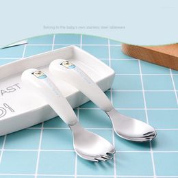 Dinnerware Sets 304 Creative Cutlery Fork Cartoon Stainless Steel Spoon Manufacturers Children Tableware Kids Christmas Baby