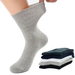 Men's Socks 4 PairsLot Diabetic Non Binding Loose Mouth for Diabetes Hypertensive Patients Bamboo Cotton Material Women and Men 221130