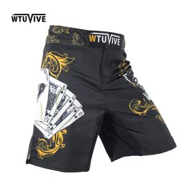 Boxing Trunks WTUVIVE Men's Yellow Poker Warrior Fitness Breath boxing shorts Tiger muay thai mma kick 221130