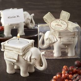 창조적 인 코끼리 양초 소지자 동물 수지 촛대 웨딩 홈 장식 장식 장식품 축제 선물