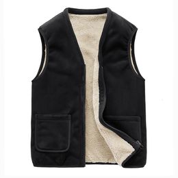 Men's Vests Casual Sleeveless Jacket Autumn Winter Men Warm Fleece Mens Vest Jacket Velvet Thick Sleeveless Men's Vest Gilet Clothing 221130