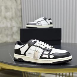 Hochwertige Sneakers, Designer-Freizeitschuhe mit klassischen Nähten, schwarzes und weißes rotes Leder, AMI-Sneaker mit Gummisohle, Amiiri 36-45