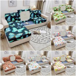 Chair Covers Butterfly Sofa Seat Cushion Cover Elastic Beautiful Flower Stretch For Living Room Kids Furniture Protector