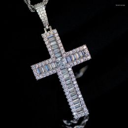 Chains Street Hip-hop Cross Necklace Ins Tide Cool Shape Micro-inlaid Zircon Pendant Men And Women Couples Jewelry