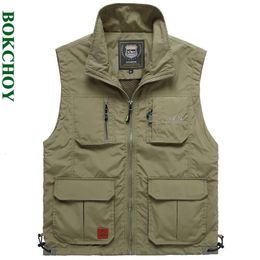 Men's Vests Thin Outdoor Quick-drying Sleeveless Jacket Pography Fishing Multi-pocket Casual Men Vest Army Green Workwear 7838 221130