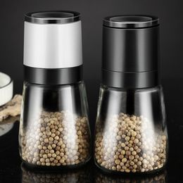 Mills 2Pcs Set Pepper Grinder Glass Manual Salt and Mill Spice Shakers Kitchen Tools Accessories 221130