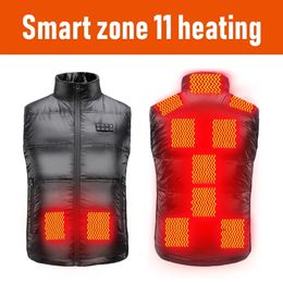 Men's Vests 11 Heated Vest Jacket Fashion Men Women Coat Clothes Intelligent Electric Heating Thermal Warm Winter Hunt 221130