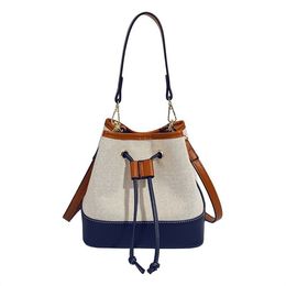 Handbag Woman 2023 new fashion designer brand Tote bucket bag trend canvas Colour texture crossbody bag