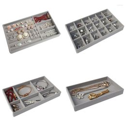 Scatole di stoccaggio vassoio gioiello manuale fai -da -te accessoriorage anello per orecchino per orecchino per il prodotto ribassato box grigio organizzatore grigio beige