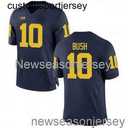 Stitched Michigan Wolverines #10 Devin Bush Jr. Jersey Navy NCAA 20/21 Custom any name number XS-5XL 6XL