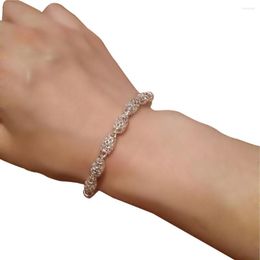 Link Bracelets Crystal Bracelet Jewellery Beauty Rhinestone Overlapping Wear With Transparent Bath Free 925 Sterling Silver