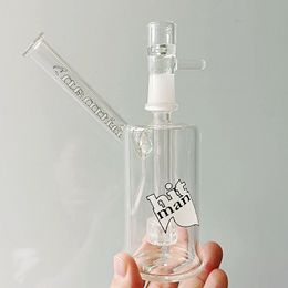 Mini Hitman Clear Glass Water Bong Hookahs Heady Oil Dab Rig Recycler 14mm Smoking Pipes