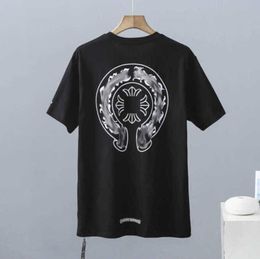 Luxury Men's Fashion t Shirt Brand CH HE Tops Tees Men Women Sanskrit Letter Sweatshirts Short Sleeve Horseshoe Couple T-shirt Classic Cross Unisex Tee Tshirts X9fh