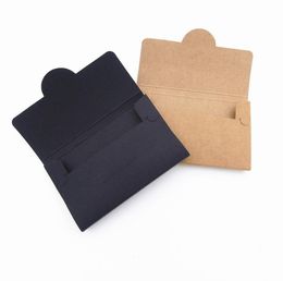 Gift Wrap Kraft Paper Black Membership Card Packaging Boxes Business cards Box-Card Cover Open Letter box 10.5x6.5x1cm SN371