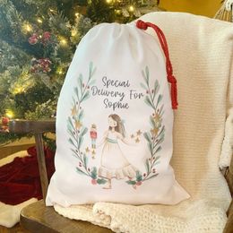 Christmas Decorations Nutcracker Santa Sack Clara Sugar Plum Personalised Gift Bag Drawstring 221130