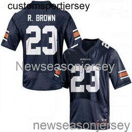 Stitched 2020 NCAA #23 Ronnie Brown Tigers Navy Football Jersey Custom any name number XS-5XL 6XL