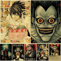 Classic Hot Anime Death Note Metal Painting Posters Japanese Manga Ryuk Vintage Sticker Vintage Room Home Bar Cafe Decor Aesthetic Art Wall Paintings Retro Decor w01