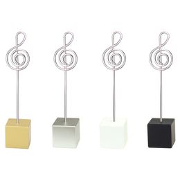 Advertising display equipment Lot 10pcs Cube Base Music Wire Po Clip Color Resin Stand Memo Holder Wedding Favor Party Deco "I Love Music"Series 221130