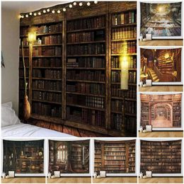 Tapestries Witchcraft Tapestry Wall Hanging Aesthetic Room Decor Magic Retro Bookshelf Cloth Decoration Hippie Boho Bedroom