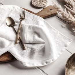 Table Napkin Pure Linen French Pastoral Cotton Cloth Art Simple Western Place Mat Color Japanese