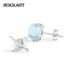 Real 925 Sterling Silver Mermaid Bubble Bolde Ohrringe für Frauen Jubiläum vorhandener Fischschwanz Feinschmuck S925 Whole3079445