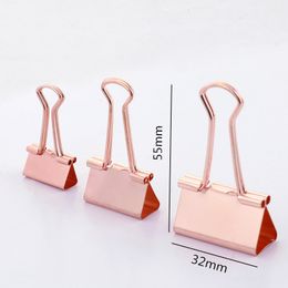 Advertising display equipment TUTU 15pieceslot 32mm beautiful rose gold color binder clip H0036 221130