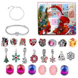 Christmas Decorations 1Set Advent Calendar Kit Bracelets For Girls 24 Days Countdown Gift Kids Teens 221130