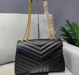 Designer 32cm Double chain Shoulder Bags 5A Women Handbags tote bagg black calfskin classic diagonal stripes quilted chains medium cross body