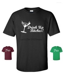 Men's T Shirts DRINK UP BITCHES Fun Summer Alcohol Drunk Bar Party College Mens Tee Shirt 301