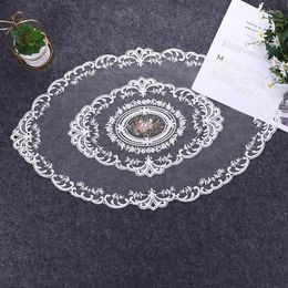 Table Cloth 44x71cm Vintage French Lace Ins Mat Embroidered Tablecloth Pastoral European Style Bedside Decor Rose Placemat
