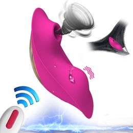 Vibrators Wearable Sucking 9 Mode Remote Control Sucker Vagina Clitoris Stimulator Double motor Oral Sex Toys for Women 221130