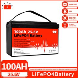 New 12V 24V 100Ah 200Ah LiFePo4 Battery Pack Rechargeable Lithium Iron Phosphate Batteries Built-in BMS For Solar Boat Golf Cart