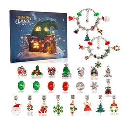 Christmas Decorations Advent Calendar Bracelets For Girls DIY Jewelry Countdown 221130
