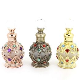 Wholesale 15ml Vintage Refillable Bottles Empty Crystal glass Perfume Bottle Handmade Home Decor Lady Holiday Gift SN376