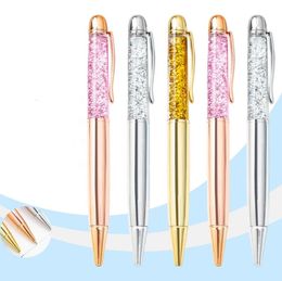 Quicksand Ballpoint Pen Gold Powder Ballpoints Dazzling Colorful Metal Crystal Pen-Student Writing Office Signature Pens Festival Gift SN364
