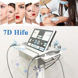 7D Máquina HiFu 2 em 1 dispositivo de removedor de rugas portátil Equipamento de salão de beleza Equipamento de salão de beleza Alta intensidade Corporar Ultrassom Slimming 7 Heads