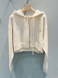 Women's Sweaters White Letter Hooded Wool Sweater Women's Autumn and Winter New Style Slim