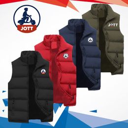 Men's Vests Luxury Jott Letters Print Vest Jacket Sleeveless Male Cotton Filling Coats Ultra Thin Warm Lightweight Man Brand Waistcoat 221130