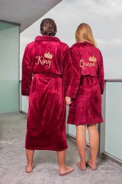 Men's Robes Custom Couple Bathrobe Personalized Wedding Flannel Anniversary King Queen Honeymoon Mr Gift Bride And Groom 221130