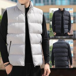 Mens Vests Vest Jacket Autumn Winter Clothes Cotton Padded Sleeveless Fashion Clothing Brand Solid Colour Coat 221130