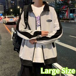 Men's Jackets Large Size Stand Collar Jacket Men Loose Fashion Zipper Coats Couples Baseball Outwear M 3XL Leisure Patchwork Harajuku 221129