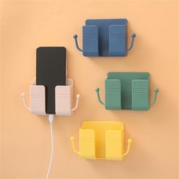 Storage Bottles 1pc Wall Mounted Multifunction Colourful Organiser Holder Remote Control Mobile Phone Plug Stand With Hook