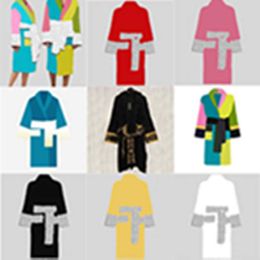 Women's Sleepwear Luxury Womens Designer 100% Pure Cotton Bathrobe Men Women Brand Kimono Warm Bath Robes Home Wear Unisex Bathrobes Top fghfghfg