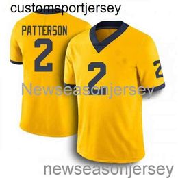 Stitched Michigan Wolverines #2 Shea Patterson Jersey Yellow NCAA 20/21 Custom any name number XS-5XL 6XL