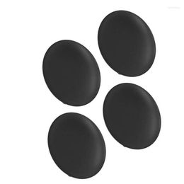 Candle Holders 4pcs Iron Plate Holder Retro Modern Round Black Matte Candlestick Tray Home Decoration 4.33x0.87in