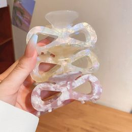 Elegant Acetate Bow Hair Claws Clamps Crab Hair Clips Girls Colorful Bowknot Geometric Ponytail Holder Hair Accessories