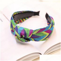 Headbands Ribbon Knot Headband Fashion Colorf Hairband Knotted Women Hair Accessories Drop Delivery Jewellery Hairjewelry Dhe0G