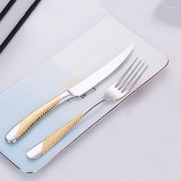 Dinnerware Sets Portable Cutlery Stainless Steel Western Tableware Creative Thickened Steak Knife Fork Spoon Utensils For Kitchen Dinner