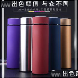 Water Bottles Stainless Steel Thermal Water Bottle Vacuum Insated Flask 450Ml Insate Thermos Tea Mug With Strainer Thermo Coffee Cup Dhhdp